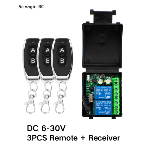 Universal 2CH RF Relay Receiver and Transmitter 9-30V 433MHz Wireless Remote for Garage Door and Gate
