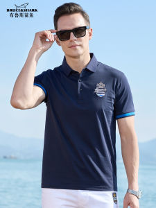 Summer New Mens Short Sleeve Polo Shirt Bruce And Shark Brand Embroidered Loose Large Size Comfortable Breathable Fashionable T-Shirt