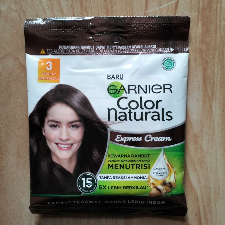 Garnier hair color no 3 coklat kehitaman cat rambut garnier Lazada