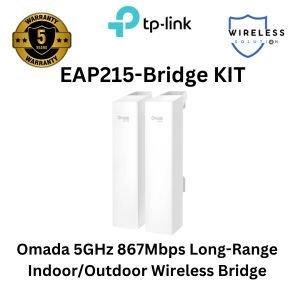TP-Link Omada EAP215 Bridge Kit 5GHz 867Mbps Long Range Indoor Outdoor Wireless Bridge SG Local Stock Wireless Solution