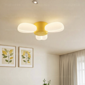 FANCY LAMP CLUB | Childroom Creamy Cartoon Floral Design Eye-protecting Full Spectrum Ceiling Light