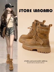 LANKAMO | Winter New Edition Hiking Boots with Inner Height Increase Workwear Fleece Lining Short Boots Yellow Boots