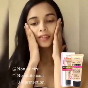 SPF90 PA+++ ครีมกันแดดผสมรองพื้น 45มล กระบวนการกันแดดทาหน้า คลิกที่ปุ่ม