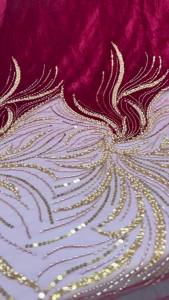 African Beads Lace Fabrics Sequins Lace Fabric 5 Yards 2026 High Quality Velvet Fabric Nigerian Wedding Dress For Woman Sewing