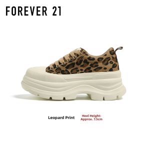 Forever 21 | Leopard Print Thick Sole Comfortable Height-Increasing Canvas Shoes Women