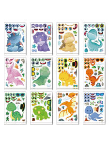 Interactive Dinosaur Puzzle Stickers DIY Handmade Learning Toys for Kids Parent-Child Activity Educational Early Learning