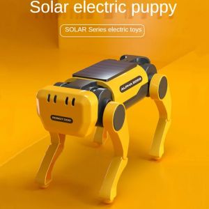 Bionic Smart Robot Dog Toy Solar Electric Mechanical Dog Cow Children Educational Assembly Science Tech Puzzle Toy