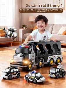 TEMiTANGMI | Bộ Xe Đồ Chơi cho Bé Trai Bao Gồm Xe Cảnh Sát Cứu Hỏa Xây Dựng - Quà Sinh Nhật 3 Tuổi