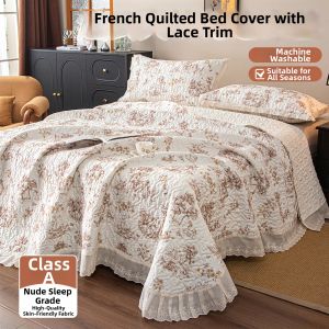 LUOLIQI | Lace Quilted Mattress Cover Set Anti-Slip and Thickened