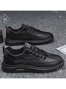 Shoes for men 2023 breathable and waterproof casual leather shoes trend loafer shoes chef shoes black shoes