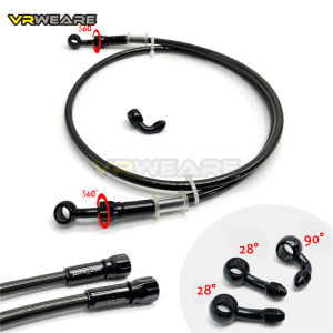 Motorcycle Brake Hose Stainless Steel Braided Brake Line with 360 Degree Rotatable Banjo Fit for ATV Pit Dirt Street Racing Bike