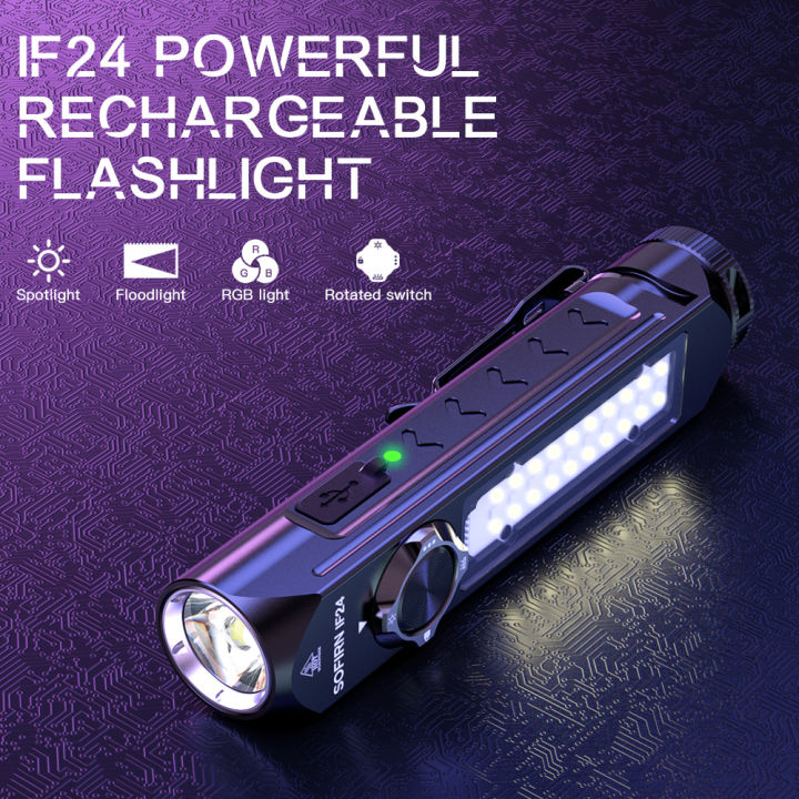 Sofirn IF24/IF24 Pro RGB Light 2000lm Powerful LED Flashlight 5V 2A