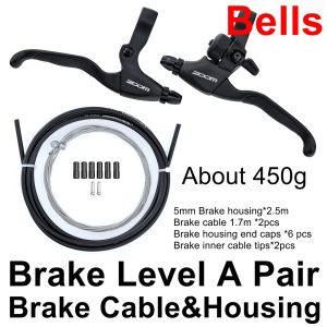 ZOOM bike Brake Lever with Bell Aluminum Alloy V Brake Disc Brake Levers fold bike Brake Levers for 22.2mm handlebar