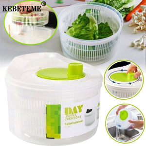 KEBETEME 3L Large Capacity Vegetable Rotator Multifunctional Salad Dehydration Filter Household Kitchen Tool Cleaning Basket