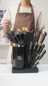 GOLIFE Silicone Kitchen Utensils Set 19PCS Cooking Utensils Set Knife Set Non-Stick Cooking Shovel Kitchenware Slotted