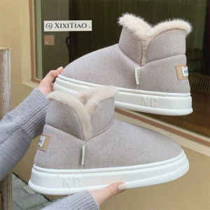 Fashionable Warm Anti-Slip Fleece Lined Snow Boots Women Winter Waterproof down Cloth Thick Bottom Outdoor Short Cotton Boots