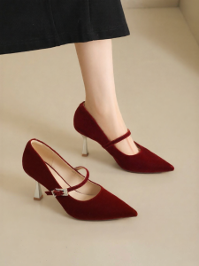 Josiny | Pointed Stiletto Heels Red Wedding Shoes