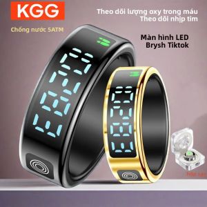 Nhẫn Thông Minh SR08 Với Màn Hình LED Chức Năng Theo Dõi Nhịp Tim Theo Dõi Giấc Ngủ Chống Nước 5ATM Thiết Bị Theo Dõi Thể Dục Quà Tặng Kèm Điều Khiển Bằng Cử Chỉ Quét Video