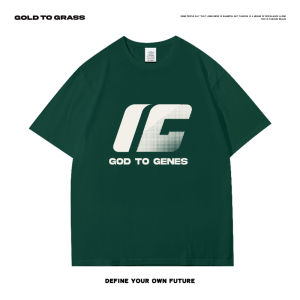 GTG Original American Retro Brand Letter Motorcycle Style round Neck Short Sleeve Men Pure Cotton Loose Oversize Half Sleeve