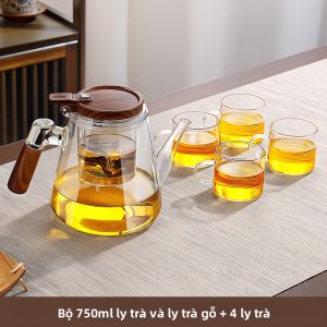 PAKCHOICE | Ấm Trà Thủy Tinh Dày Có Vách Ngăn Trà