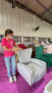 FT-20 เก้าอี้นั่งทำเล็บ Nordic รุ่นหางปลา SIZE 70x70x100cm.