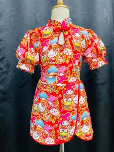 ชุดตรุษจีนเด็กหญิง เสื้อคู่กระโปรง