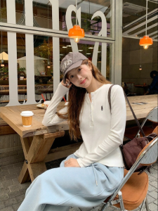 imimtuan | Áo Thun Tay Thêu Có Cúc
