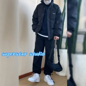 quần cargo nam thời trang HIPHOP mùa hè Quần Túi Hộp Quần ống suông rộng  cargo pants nam Màu Trơn  baggy pants vintage