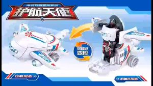 Childrens Electric Transformers Robot Boy Lights and Sound Transforming airplane robot Toy Car