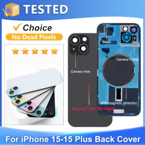 For iPhone 15 15Plus Glass Battery Cover Rear Door Housing Panel Case Camera Lens Parts For iPhone 15 Plus Battery Cover