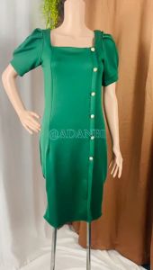 Dress Scuba 8011 Kancing Variasi Bahan Scuba Import Premium Realpic LD 80-96 PJ 95 CM