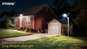 Intelamp 12000mah Solar Street Lights Outdoor With Super Large Solar Panel 4 Modes Two Motion Sensor For Garden Yard Path Garage