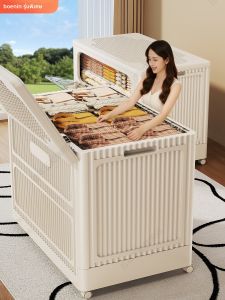 กล่องเก็บเสื้อผ้าขนาดใหญ่พับได้สำหรับห้องนอน อุปกรณ์เก็บของในครัวเรือน กล่องเก็บของอเนกประสงค์สำหรับผ้าและผ้าห่ม