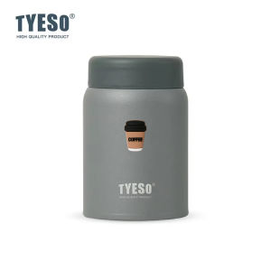 TYESO | Tyeso 280ml Compact Vacuum Flask Frosted Stainless Steel Thermal Cup Stylish Leak-Proof Tumbler Ideal with Coffee Sticker Small