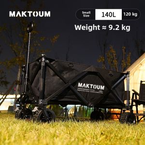 Aluminum Alloy Camping Car Outdoor Camping Gathering Type Hand Pull Trailer Picnic Push Cart Portable Shopping Cart Foldable