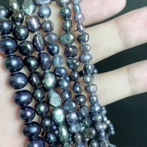 Natural Black Freshwater Pearl Bead High Quality Rice Round Punch Beads For Jewelry Making DIY Bracelet Necklace Accessories