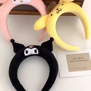 Sanrio Hairband Female Women Face Wash Plush Cute Wash Headband Womens Girl Fabric Hair Accessories