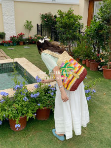 Original TheFifthMoon Handmade Embroidered Coconut Tree Summer Colorful Woven Bag Single Shoulder Bag Photography Attractive