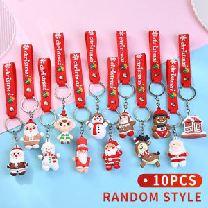 5/10PCS Christmas Cartoon Keychain Ring - Perfect Small Gift For Boys And Girls - Snowman And Christmas Tree Decorations