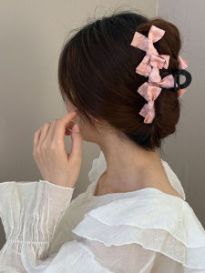 Sweet Elegant Multi-Layered Butterfly Knot Hair Clip Womens High-End Feeling Back of Head Bun Hair Clip Shark Clamp Hair Accessories
