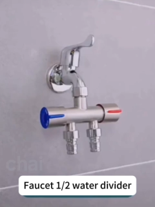 COD Stainless Steel SUS304 Faucet One Into Two Out  Valve Double Control Multi-function Valve 1/2"