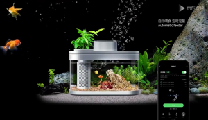 DESGEO Amphibious Eco Fish Tank Pro C180 3L Self-Clean Auto Oxygen WiFi/App Control Smart Home/Office