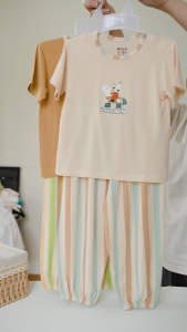 Bộ áo cộc quần dài Arich Little Ranch vải sợi tre petit mềm mát cho bé trai gái size 9 tháng - 6 tuổi