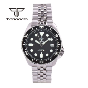 Đồng Hồ Cơ Tự Động Nam Tandorio Skx007 Style 41mm NH35 Thép Không Gỉ Màu Xanh Lá Cây Lume Date Sapphire Crystal 20Bar Chống Nước