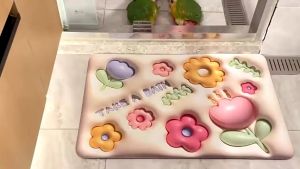 Anti slip 3D Doormat Bathroom Kitchen Absorbent Floor Mat Soft Diatom Mud Quick dry Mat