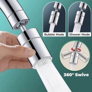 360° Rotary Faucet Spray Head Dual Function Anti-splash Kitchen Faucet Nozzle Bubbler Bathroom Water Saving Filter Nozzle Mixer