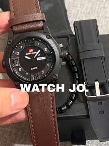 BISA COD Jam Tangan Pria Kulit Swiss Army Tanggal Hari Aktif Paket Free Gelang & Rubber Strap Terbaru Free Box Exclusive Free gift