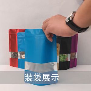 VOKEP 100pcs  Colour Matte Zip lock Bag with Window/colour zipper bag