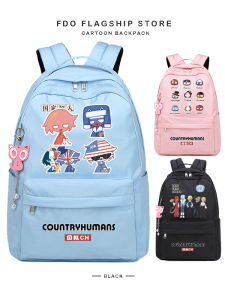 Cute Large Capacity School Backpack Double Shoulder Bag Cartoon Print PVC Material Water Resistant Comfortable Padded Back for Kids