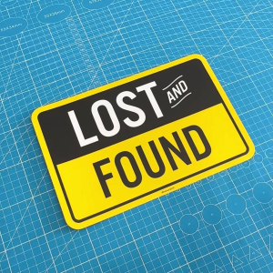 Lost and Found. Hilang Dan Dijumpai. 失物招领. Sticker Sign Signage Notice Label.